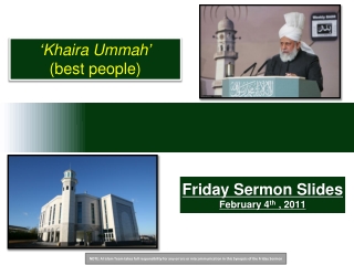 Friday Sermon Slides February 4 th  , 2011