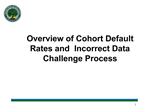 Overview of Cohort Default Rates and Incorrect Data Challenge Process
