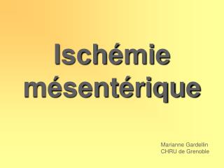 Ischémie mésentérique