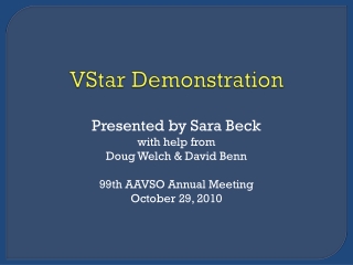 VStar  Demonstration
