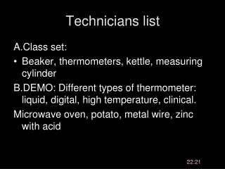 Technicians list