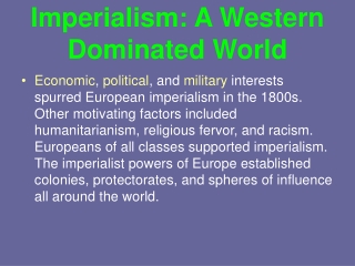 Imperialism: A Western Dominated World
