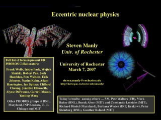 Eccentric nuclear physics