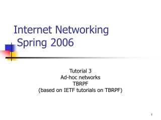 Internet Networking   Spring 2006