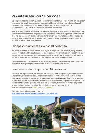 Vakantiehuis 10 personen - Special Villas