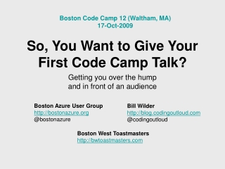 So, You Want to Give Your First Code Camp Talk?