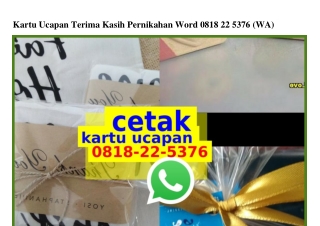 Kartu Ucapan Terima Kasih Pernikahan Word 0818.22.5376[wa]