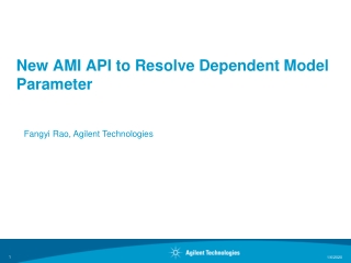 New AMI API to Resolve Dependent Model Parameter