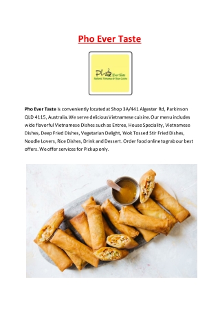 5% Off - Pho Ever Taste - Vietnamese takeaway Parkinson QLD