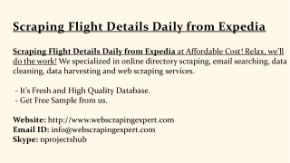 Scraping Flight Details Daily from Expedia