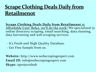 Scrape Clothing Deals Daily from Retailmenot