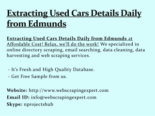 Extracting Used Cars Details Daily from Edmunds