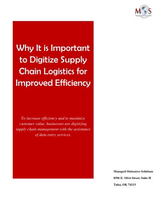 Why It is Important to Digitize Supply Chain Logistics for Improved Efficiency