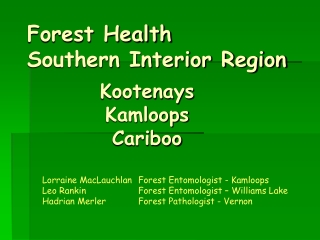 Forest Health Southern Interior Region