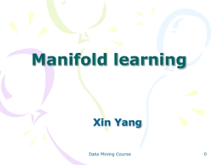 Manifold learning