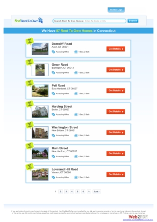 Rent To Own Homes in CT