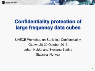 Confidentiality protection of large frequency data cubes