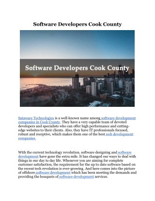 Software Developres Cook Country