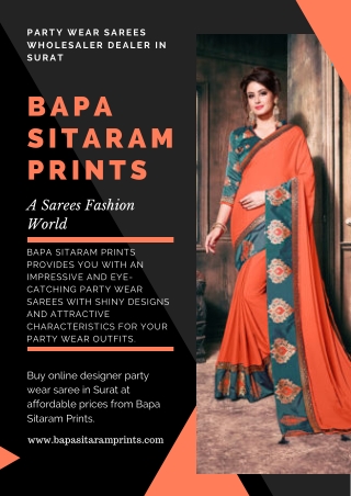 Casual Party Wear Sarees Manufacturer in Surat