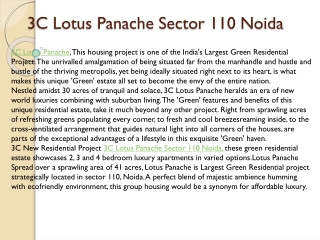 3C Lotus Panache Noida