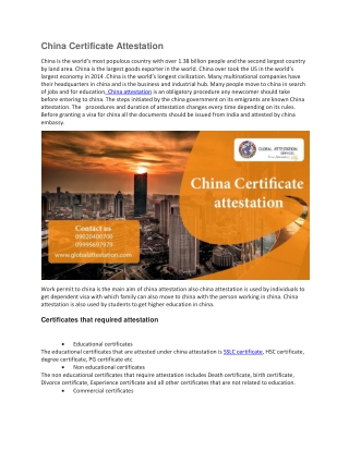 Best China Certificate Attestation