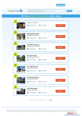 Rent To Own Homes In NJ