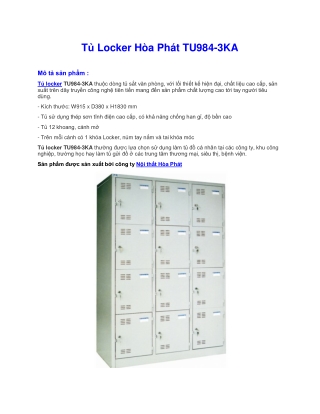 Tu Locker Hoa Phat TU984-3KA