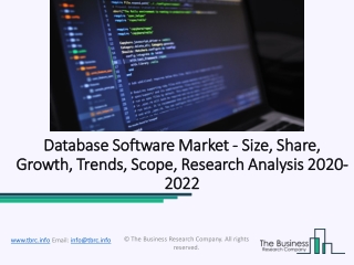 Database Software Market Size, Share, Scope, Growth Opportunities Analysis and Forecast 2022