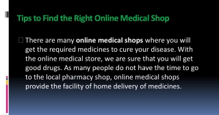 Tips to Find the Right Online Medical Shop