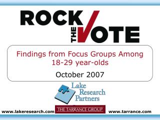 Findings from Focus Groups Among 18-29 year-olds