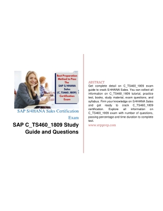 How to Prepare for C_TS460_1809 exam on S/4HANA Sales