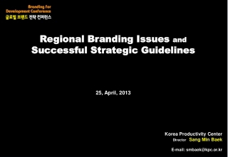 Regional Branding Issues  and Successful Strategic Guidelines