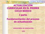 MINISTERIO DE EDUCACI N 2003