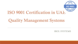 ISO 9001 Certification in UAE - IBEX SYSTEMS