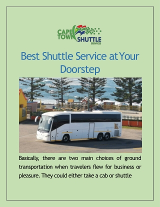Best Shuttle Service at Your Doorstep
