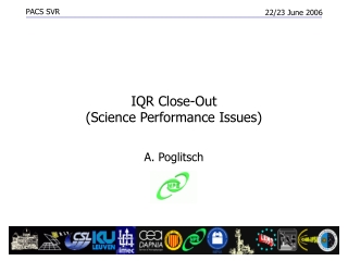 IQR Close-Out (Science Performance Issues)