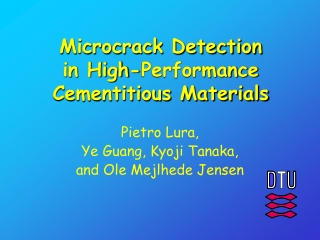Microcrack Detection in High-Performance Cementitious Materials