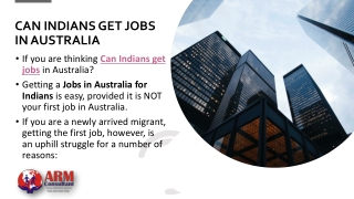 Can Indian get Jobs in Australia?