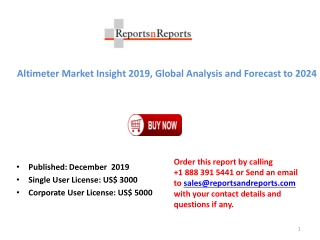 Altimeter Market 2019: Future Trends for Supply, Market size, prices and trading