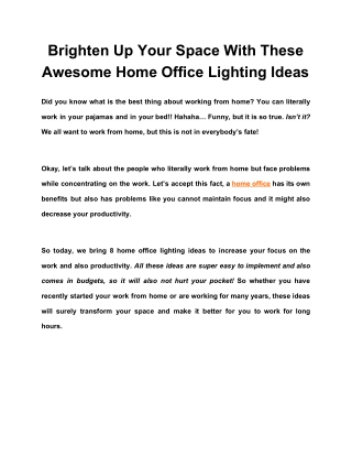 Brighten Up Your Space With These Awesome Home Office Lighting Ideas