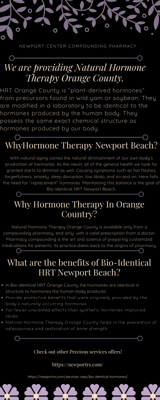 We are providing Natural Hormone Therapy Orange County