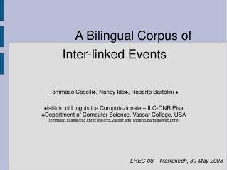 A Bilingual Corpus of            Inter-linked Events