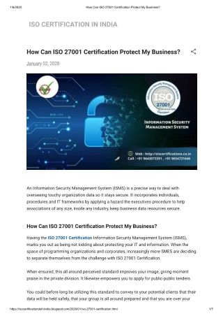 How Can ISO 27001 Certification Protect My Business?