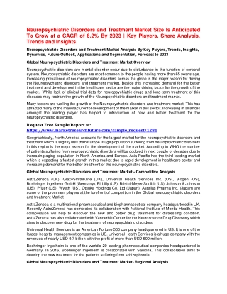 Neuropsychiatric Disorders and Treatment Market Size Is Anticipated To Grow at a CAGR of 6.2% By 2023 | Key Players, Sha