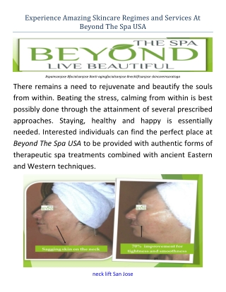Experience Amazing Skincare Regimes and Services At Beyond The Spa USA