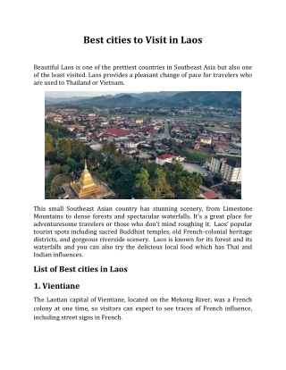 Best cities to Visit in Laos