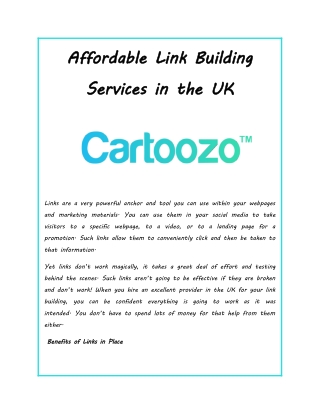 Affordable Link Building Services in the UK