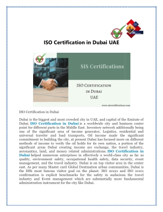 ISO Certification in Dubai UAE