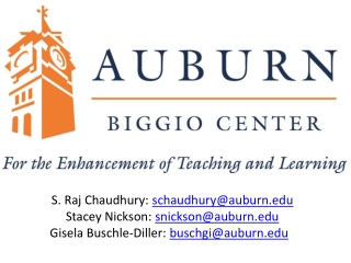 S. Raj Chaudhury: schaudhury@auburn Stacey Nickson: snickson@auburn