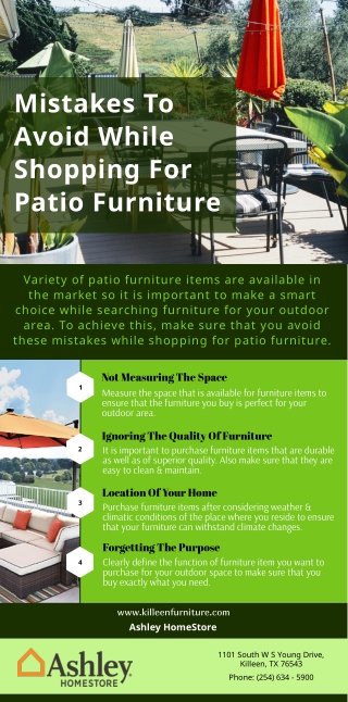 Mistakes To Avoid While Shopping For Patio Furniture